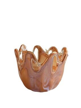 Murano Amber Glass Decorative Bowl